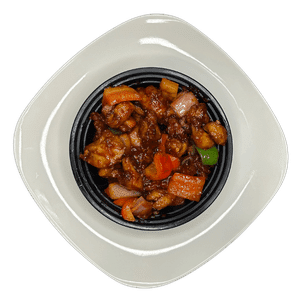 Devilled chicken with peppers